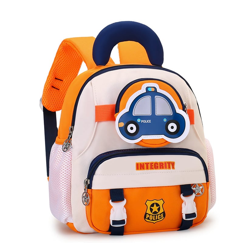 Uniszex gyerek hátizsák karikatúra autó dizájnnal, Oxford anyag, gyermekes és aranyos stílus, iskola céljára óvodai nagy osztályok számára