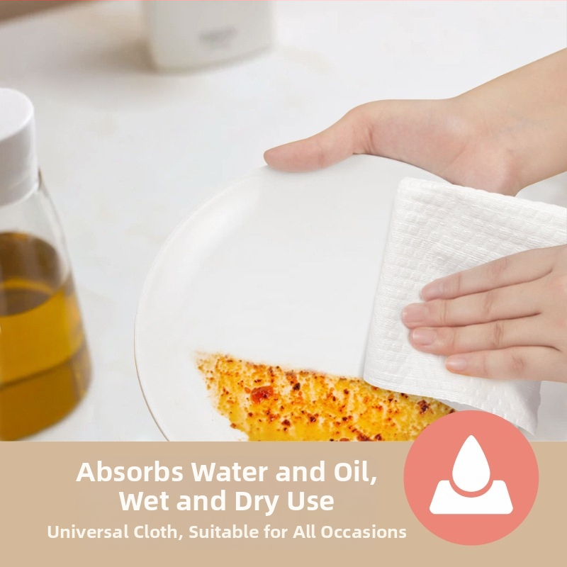 Kelin кухненски кърпи от нетъкан материал, за мокро и сухо използване, релефни, абсорбират вода, маслоустойчиви, 50 листа/ролка, 60 г/м²