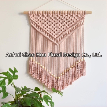 Гоблен за стена в бохемски стил, ръчно тъкан памук, правоъгълна форма с ивици, подходящ за дневна, антре и спалня