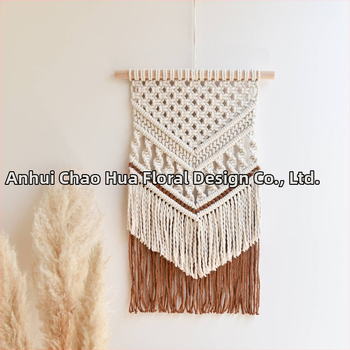 Гоблен за стена в бохемски стил, ръчно тъкан памук, правоъгълна форма с ивици, подходящ за дневна, антре и спалня