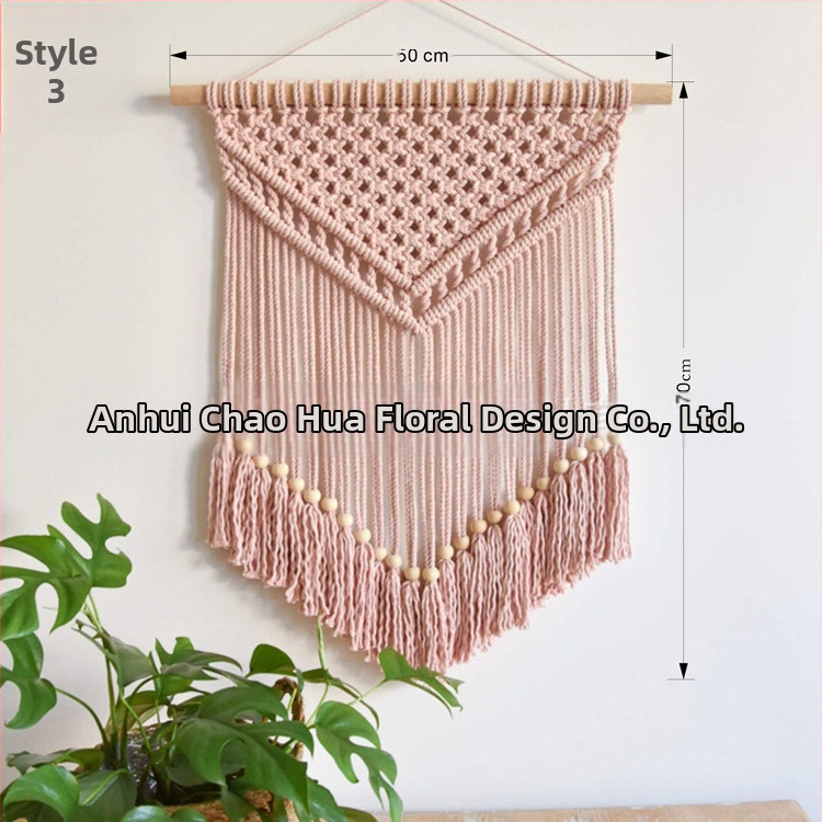 Гоблен за стена в бохемски стил, ръчно тъкан памук, правоъгълна форма с ивици, подходящ за дневна, антре и спалня