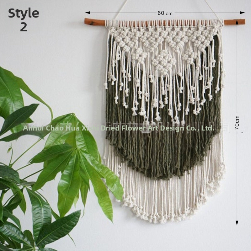 Гоблен за стена в бохемски стил, ръчно тъкан памук, правоъгълна форма с ивици, подходящ за дневна, антре и спалня