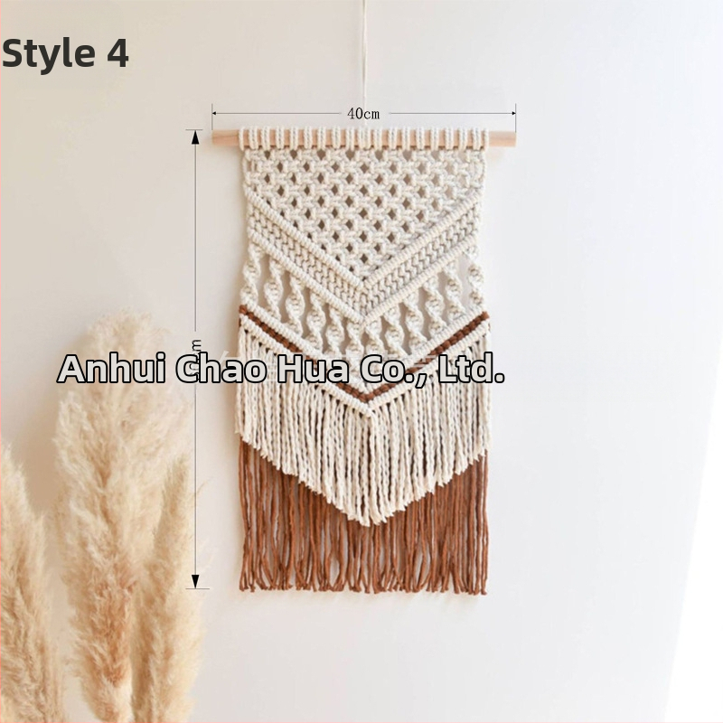 Гоблен за стена в бохемски стил, ръчно тъкан памук, правоъгълна форма с ивици, подходящ за дневна, антре и спалня