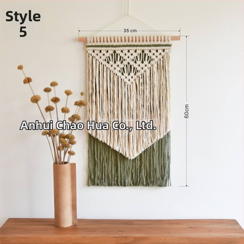Гоблен за стена в бохемски стил, ръчно тъкан памук, правоъгълна форма с ивици, подходящ за дневна, антре и спалня