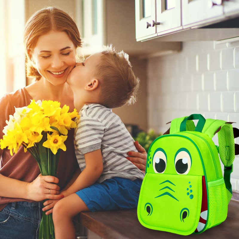 CCJPX Uniszex gyermek hátizsák poliészterből – lélegző, ultrakönnyű és kopásálló, állatos mintával, kis dinoszaurral, görbült vállpántok