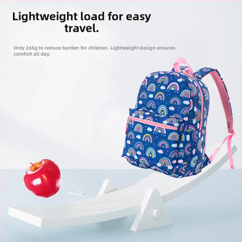 GUSTELL Унисекс ученическа раница от оксфордска материя, голям капацитет, защита на гръбнака, презрамки с въздушна подпора, рисунка с дъга