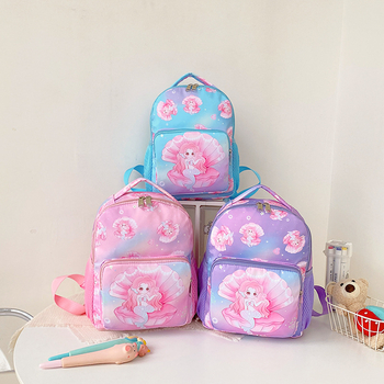 Rucsac pentru preșcolari, imprimeu desen animat, nylon material, curea de umăr curbată, design de reducere a încărcăturii