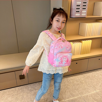 Rucsac pentru preșcolari, imprimeu desen animat, nylon material, curea de umăr curbată, design de reducere a încărcăturii