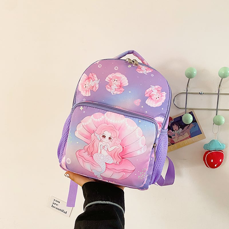 Rucsac pentru preșcolari, imprimeu desen animat, nylon material, curea de umăr curbată, design de reducere a încărcăturii