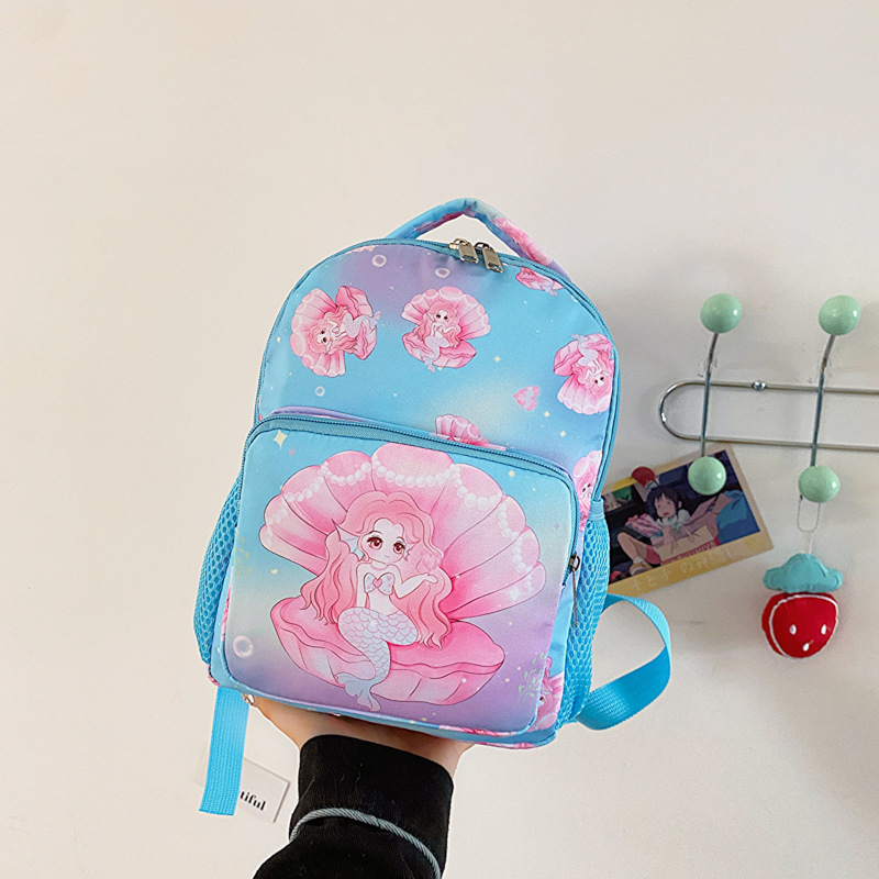 Rucsac pentru preșcolari, imprimeu desen animat, nylon material, curea de umăr curbată, design de reducere a încărcăturii