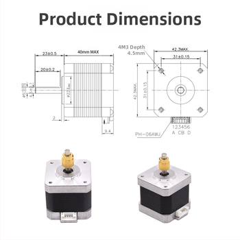 42-40 стъпков мотор за 3D принтер – аксесоари за екструдер с зъбно колело за X-оси