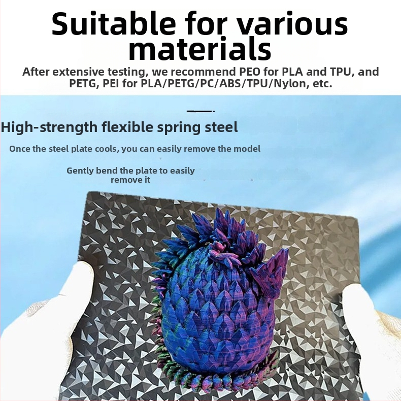 PEI гореща платформа за 3D принтер с магнитна основа и двустранна текстурирана повърхност