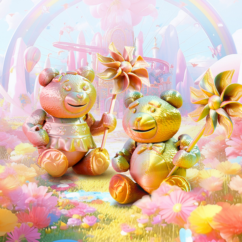 3D принтер консумативи PLA | кръгло сечение | за печат на 3D модели | многоцветен градиент, копринен блясък