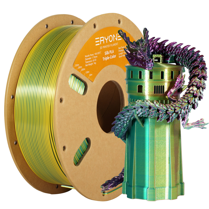 3D принтер консумативи PLA | кръгло сечение | за печат на 3D модели | многоцветен градиент, копринен блясък