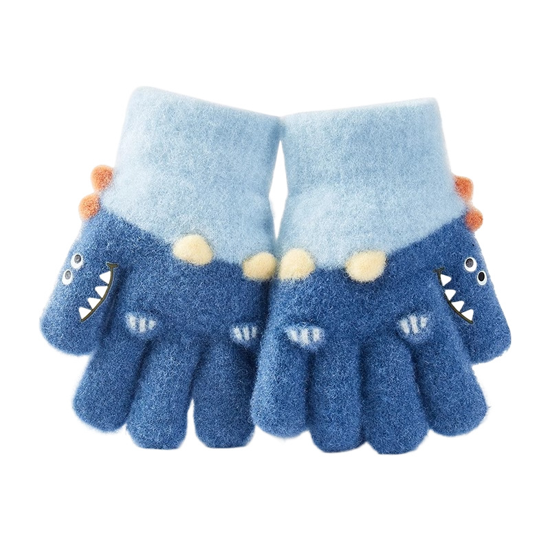 Kötött gyerek téli kesztyűk – uniszex, meleg, nylonból, jacquard mintával, mesefigurás mintával, 3–5 éveseknek