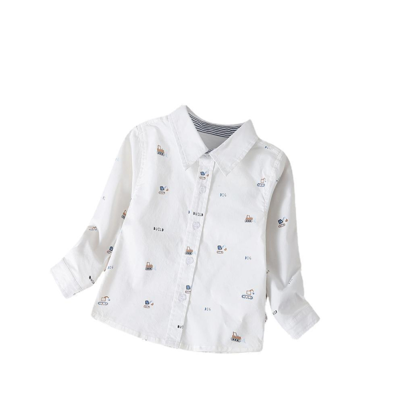 Laste särk, Korea stiilis, karikatuurtrükk, 100% puuvill, pikkade varrukatega