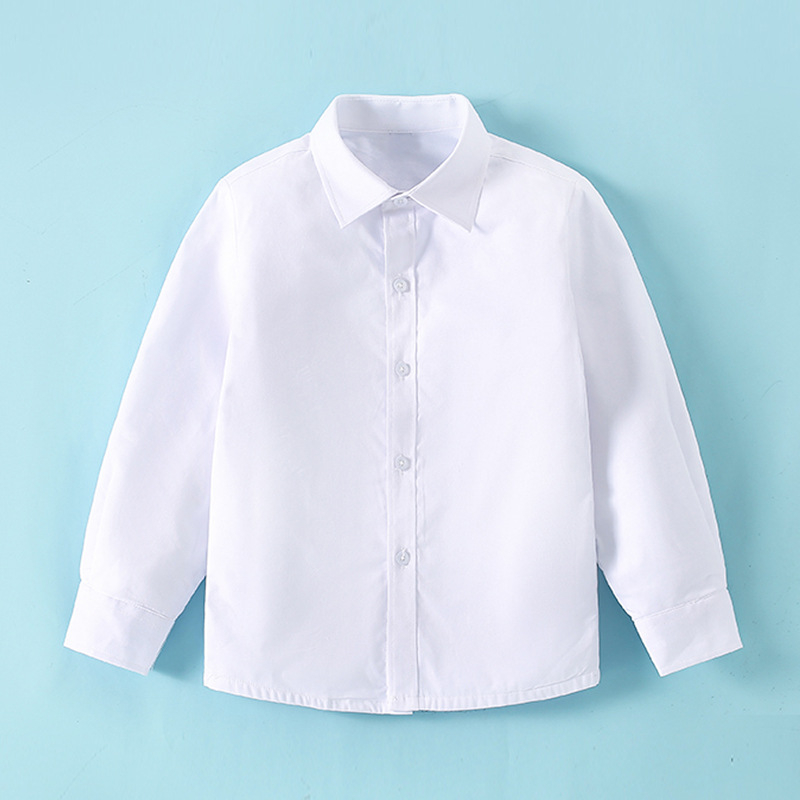 Παιδικό πουκάμισο από βαμβάκι, μακριά μανίκια, τετράγωνος γιακάς, μονόχρωμο, unisex, για παιδιά άνω των 8 ετών