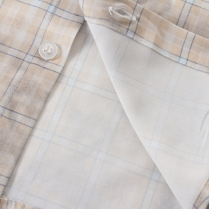 Παιδικό πουκάμισο με καρό σχέδιο, γιακά με πέτο, μακριά μανίκια, πολυεστέρας, βρετανικό στυλ