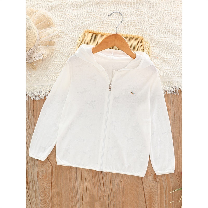 Meitenēm UV aizsardzības viegla garām piedurknēm ārējā jaka 7–12 gadiem, Modal maisījums (75,9% Modal, 19,2% Neilons, 4,9% Elastāns) – 2025 izlaidums