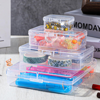 Kvadratinė skaidri PP plastiko dėžutė su dangteliu, skirta žaislams ir papuošalams