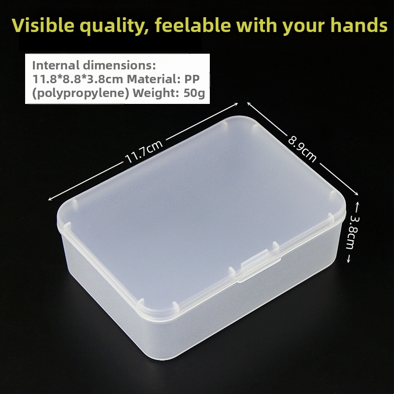 Kvadratinė skaidri PP plastiko dėžutė su dangteliu, skirta žaislams ir papuošalams