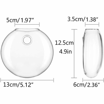 Βάζο τοίχου σε δίσκο από γυαλί μπόροσίλιο, φυσητό, μοντέρνος γεωμετρικός σχεδιασμός, κρεμαστό, για υδροπονικά φυτά