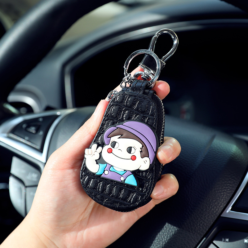 Autókulcs védőtok, bőr, univerzális kulcstartó, modell 002, eredet Kína