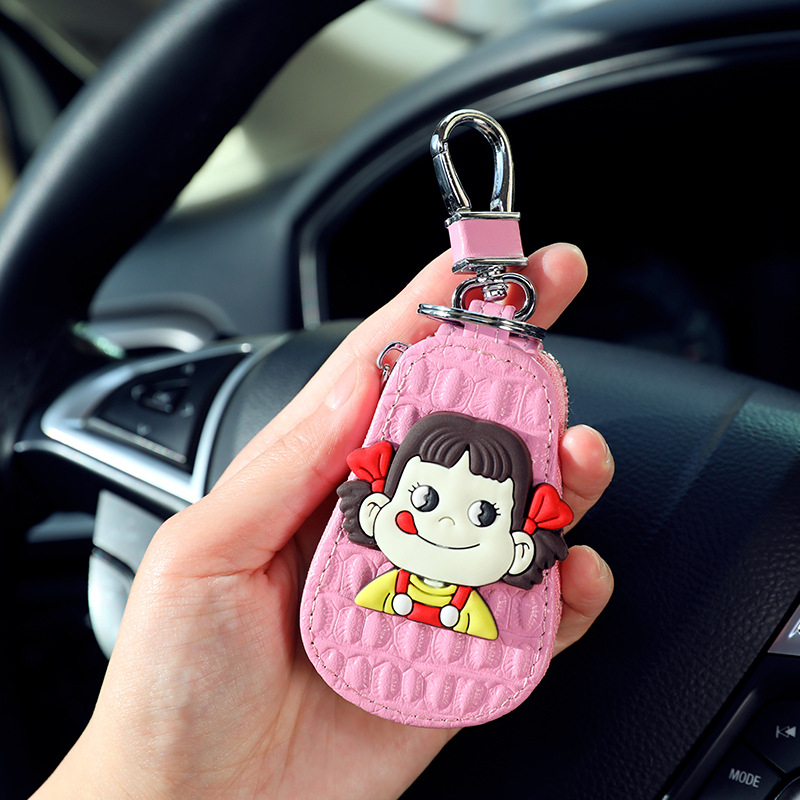 Autókulcs védőtok, bőr, univerzális kulcstartó, modell 002, eredet Kína