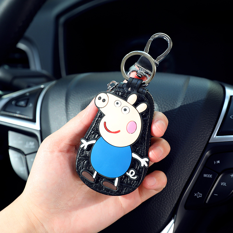 Autókulcs védőtok, bőr, univerzális kulcstartó, modell 002, eredet Kína