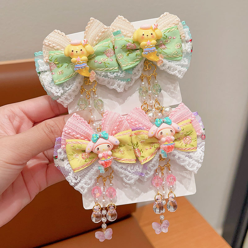 Детска щипка за коса с русалка в карикатурен стил, ръчно изработена, BB клип, смесени материали