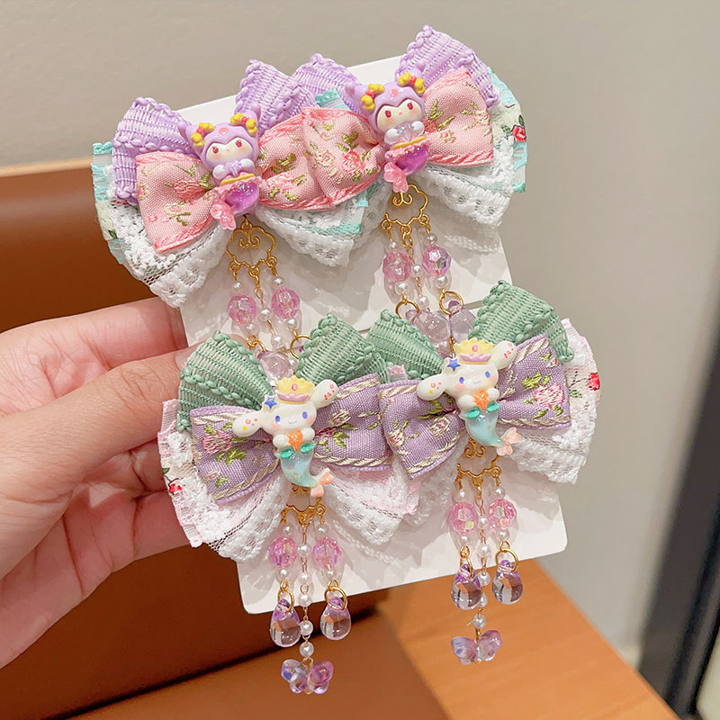 Детска щипка за коса с русалка в карикатурен стил, ръчно изработена, BB клип, смесени материали