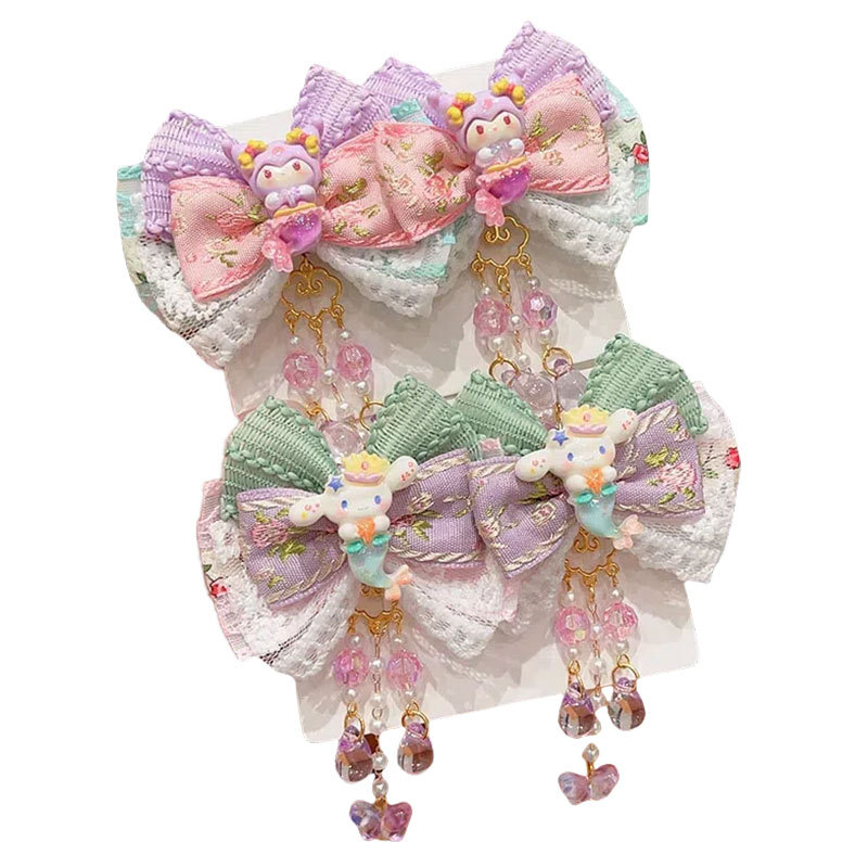 Детска щипка за коса с русалка в карикатурен стил, ръчно изработена, BB клип, смесени материали