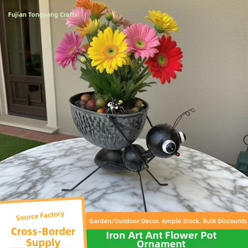 Γλάστρα από σφυρήλατο σίδερο με μοτίβο μυρμηγκιού, σκάνδιναβικό γλυκό ζώο σχέδιο, στήριξη στο δάπεδο, μοντέρνος μινιμαλισμός, για οικία, μπαλκόνι και κήπο