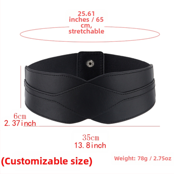 Qiwei дамски PU кожа еластичен широк колан за талия с катарама от сплав, щракване, ширина над 4 см — универсален моден аксесоар за рокля, есен 2023