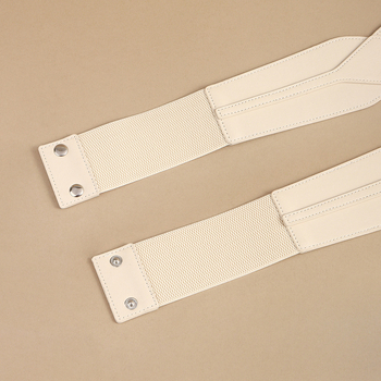 Qiwei дамски PU кожа еластичен широк колан за талия с катарама от сплав, щракване, ширина над 4 см — универсален моден аксесоар за рокля, есен 2023