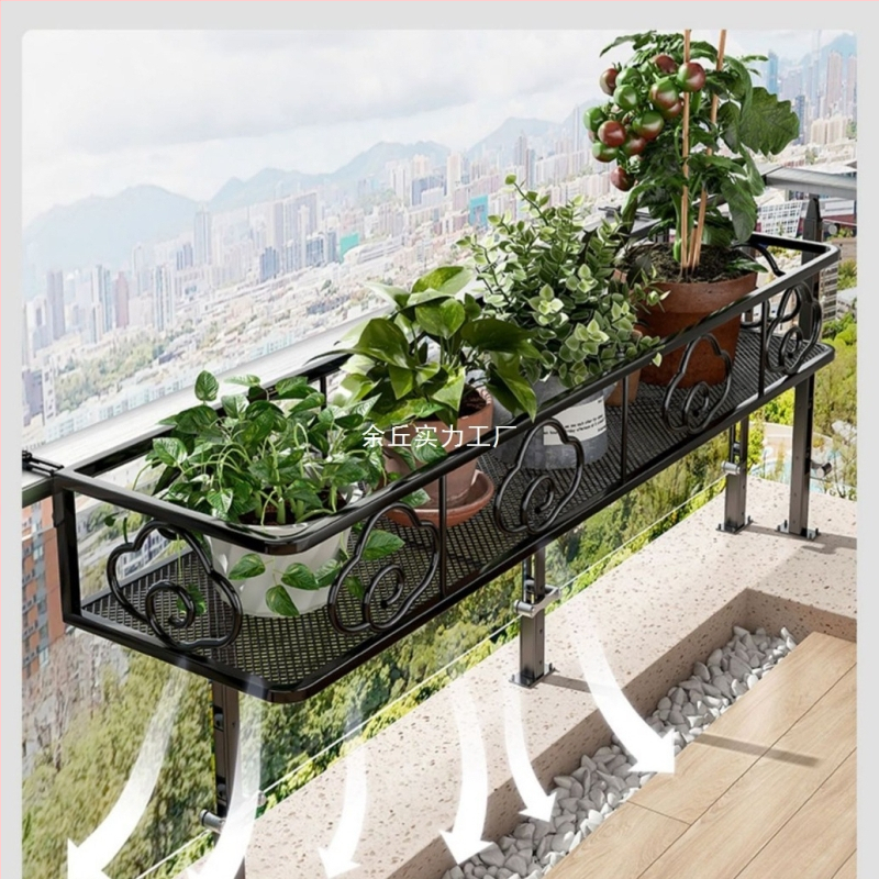 Стойка за саксии за стена, метална, едноетажна, пасторален стил