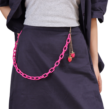 Колан за талия с изрязана петоконечна звезда, многослоен метален колан за талия, унисекс, ширина 1.8 см, хип-хоп стил