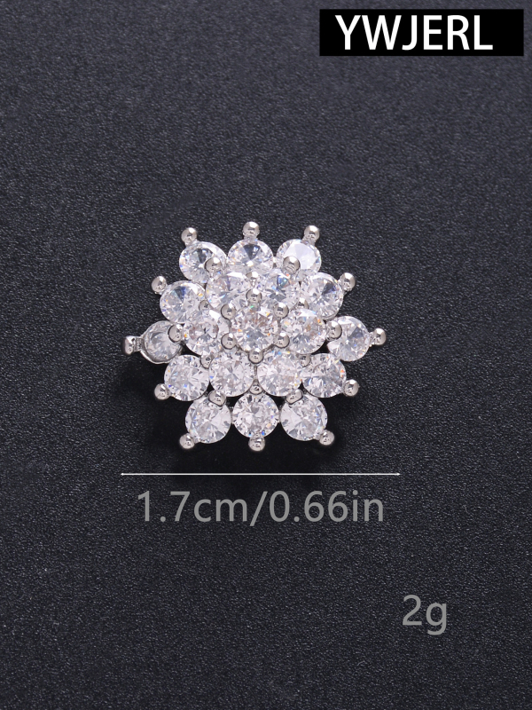 Variniai mygtukai su cirkonų įdėklais – drabužiams, rankų siuvami, metalinis dekoratyvinis užsegimas