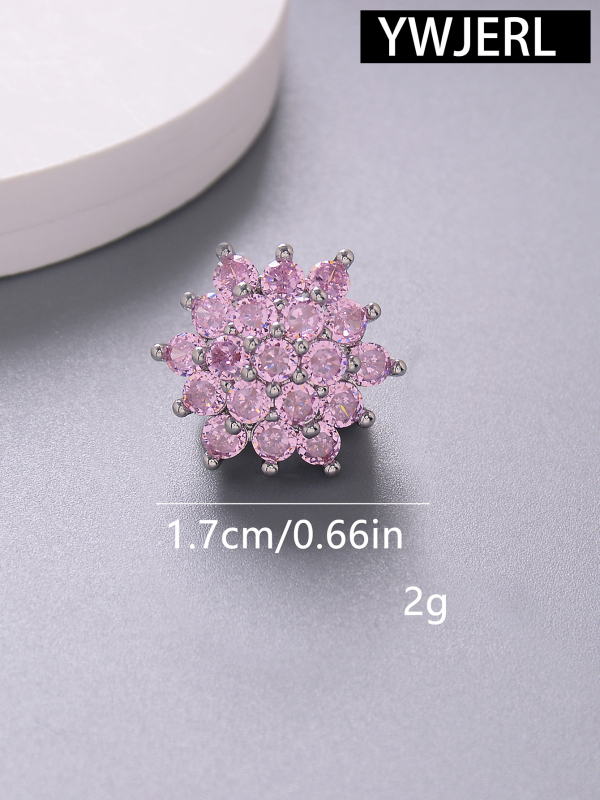 Variniai mygtukai su cirkonų įdėklais – drabužiams, rankų siuvami, metalinis dekoratyvinis užsegimas