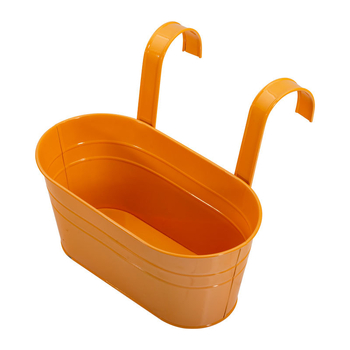 Ovalo formos metalo pakabinamas kibiras gėlėms, dažytas paviršius, Hongxin ženklas