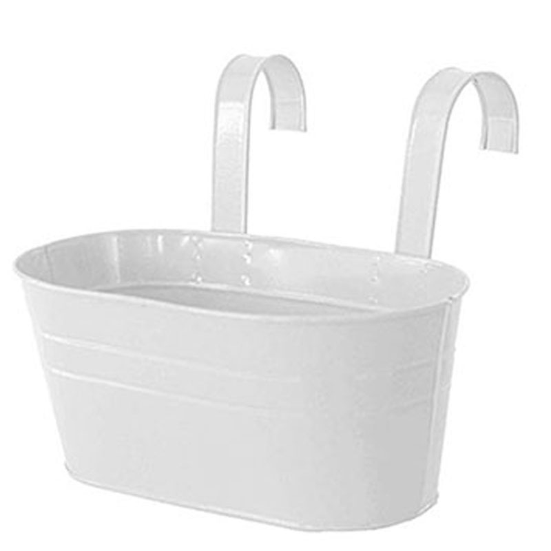 Ovalo formos metalo pakabinamas kibiras gėlėms, dažytas paviršius, Hongxin ženklas