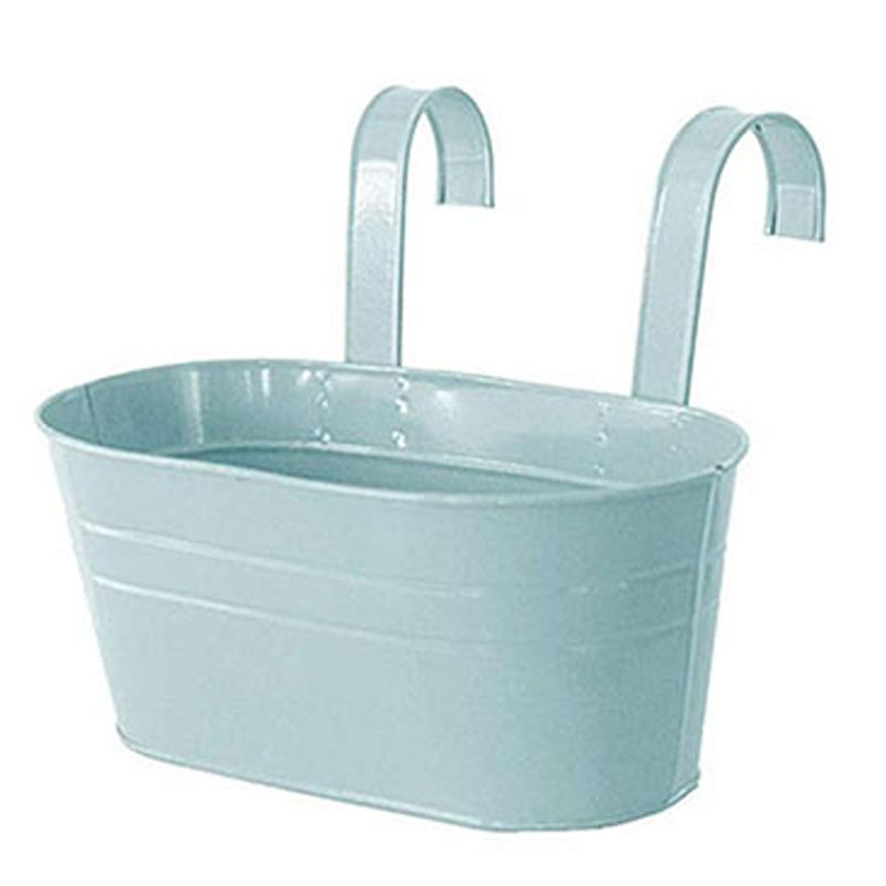 Ovalo formos metalo pakabinamas kibiras gėlėms, dažytas paviršius, Hongxin ženklas