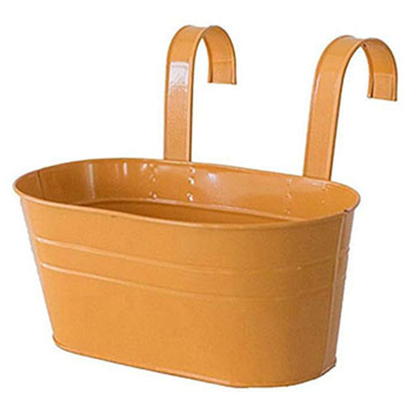 Ovalo formos metalo pakabinamas kibiras gėlėms, dažytas paviršius, Hongxin ženklas