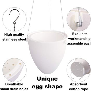 Κρεμαστή γλάστρα με αυτόματο πότισμα, πλαστική, ευρωπαϊκού στυλ, μονοκόμματη κατασκευή με έγχυση