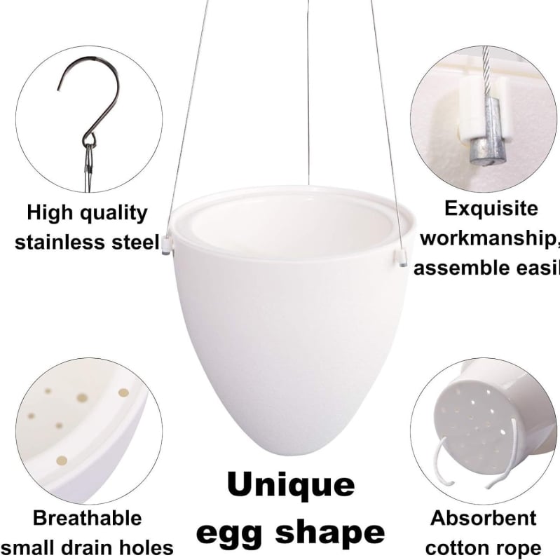 Önöntöző függő virágtartó, műanyagból, európai stílusú, monoblokkos injekciós kivitel