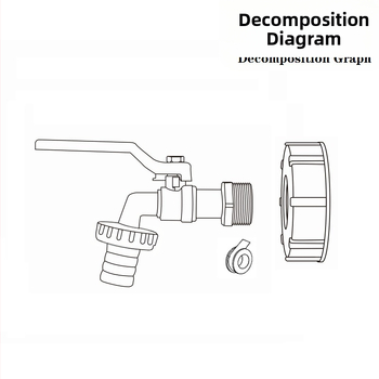 Komplet slavine od cinkovog legura s mlaznicom za vodu i poklopcem adaptera bačve - model ML.02B1234; materijal: cinkov legura; nikl premaz; jednoručni upravljač; navoja instalacija; nominalni tlak 1,6 MPa; radna temperatura 10–90°C