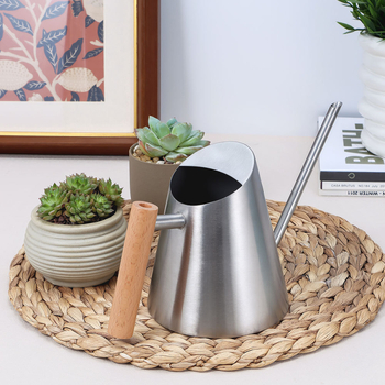 Κανά ποτίσματος από ανοξείδωτο ατσάλι με ξύλινο χερούλι, κωνική σχεδίαση, ακροφύσιο ψεκασμού για οικιακό κήπο μπαλκονιού, E-PALACE