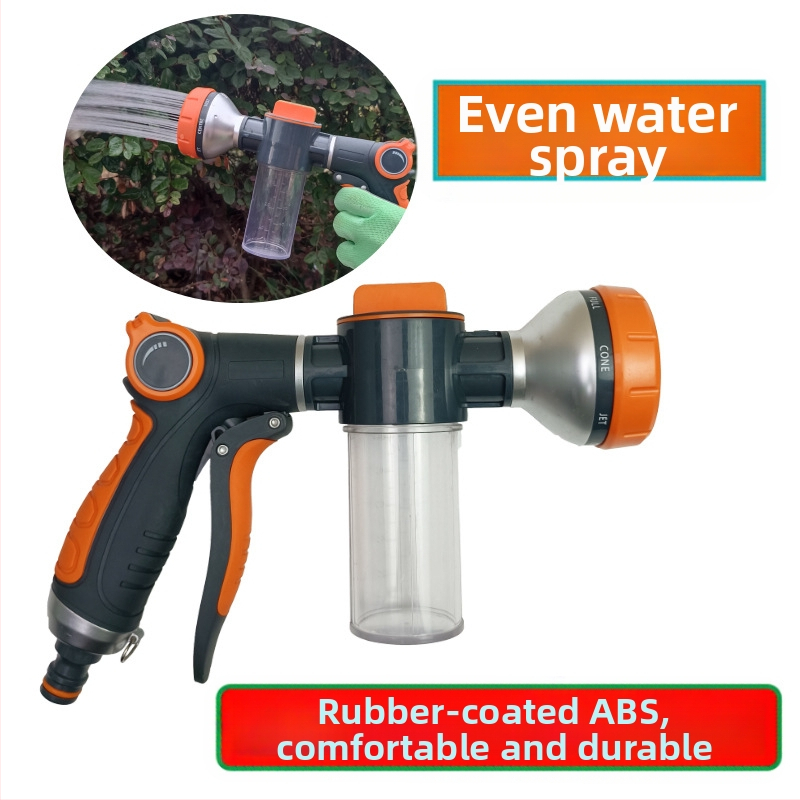 Putų vandens pistoleto šepetėliu skirtas automobilių plovimui ir sodo laistymui, aukšto slėgio ABS + metalas, modelis Deyi, slėgis 10 kg, purškimo nuotolis 5, svoris 0.358 kg