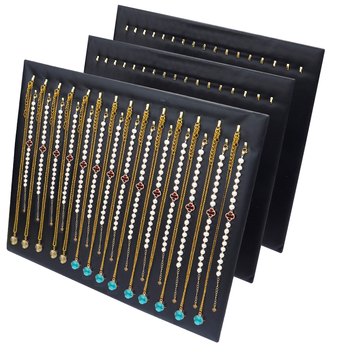 PU bőr ékszerkiállító állvány nyakláncok, fülbevalók és gyűrűk számára – kézzel kötött, minimalist stílus, 2024 tavasz