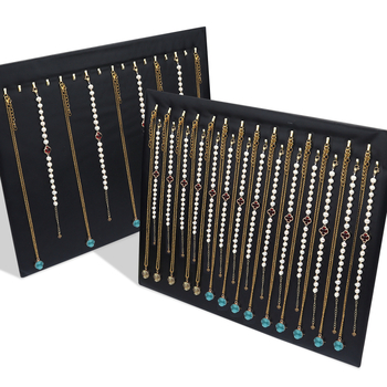 PU δέρμα προβολής κοσμημάτων – για κολιέ, σκουλαρίκια και δαχτυλίδια, χειροποίητη ύφανση, μινιμαλιστικό στυλ, άνοιξη 2024